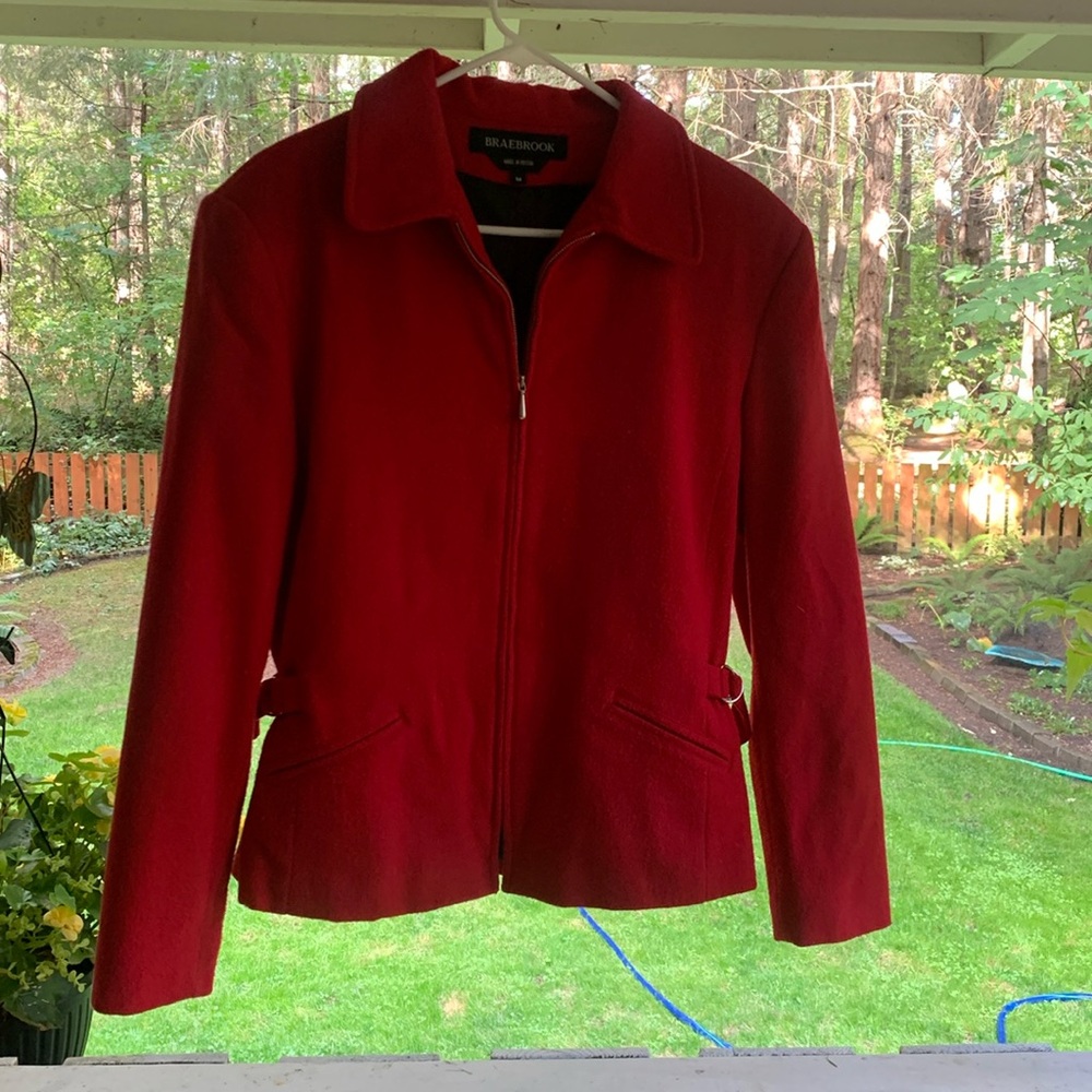 Braebrook Vintage Red Zip Down Jacket